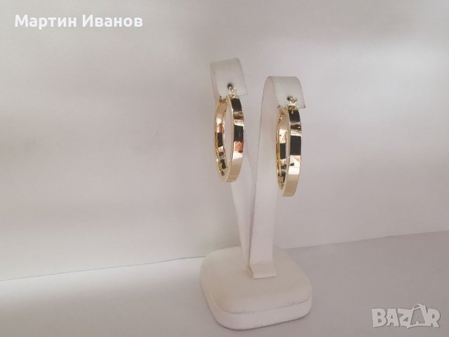 Златни обеци елипса 