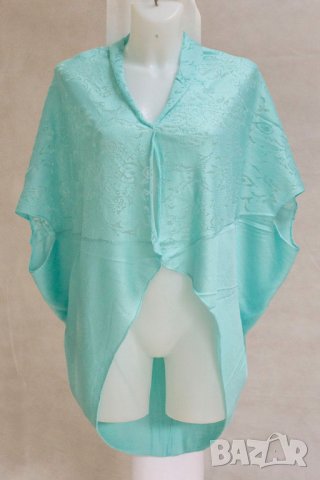 Лятна ажурена дамска жилетка светлосиня аква Enny Wear EU 44-48, снимка 3 - Жилетки - 41932906