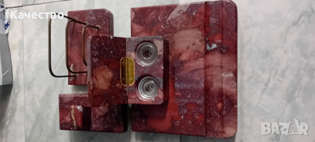 Мраморна мастилница, снимка 2 - Антикварни и старинни предмети - 44573333