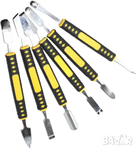 6 броя стоманени лостчета с 12 различни накрайника за ремонт на електроника, снимка 7 - Други инструменти - 48271538
