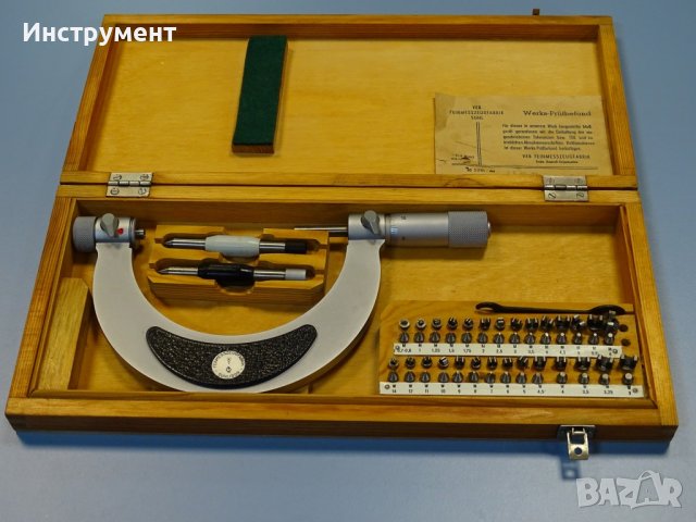 Микрометър резбомер VEB Suhl 75-100 mm screw thread micrometer, снимка 1 - Други инструменти - 41226749