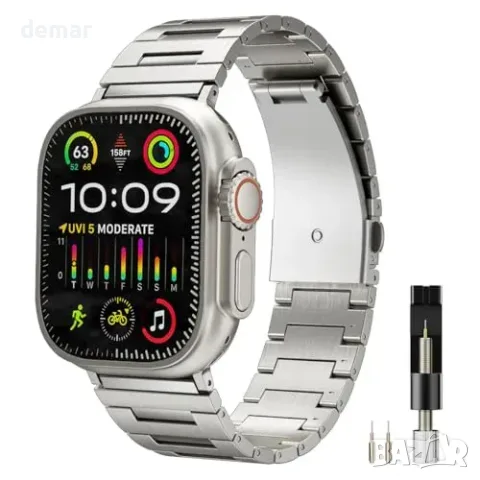 Метална каишка Miimall от титанова сплав за Apple Watch, 59,2 г, снимка 2 - Аксесоари за Apple - 56228570