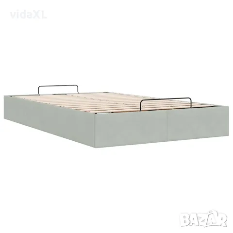 vidaXL Османска рамка за легло без матрак, светлосива 120x200см кадифе, снимка 9 - Спални и легла - 56146972