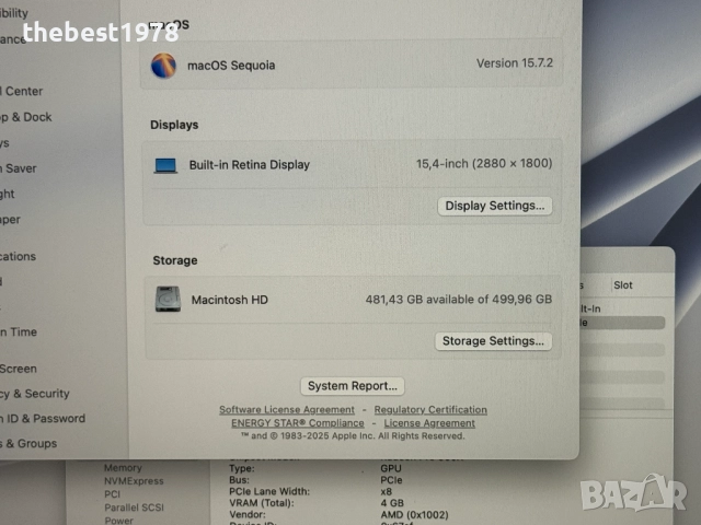 MacBook Pro 15 2019`Core i9-9880H/16GB RAM/512GB SSD/AMD Pro 560X/Бат 8ч, снимка 7 - Лаптопи за работа - 52565179