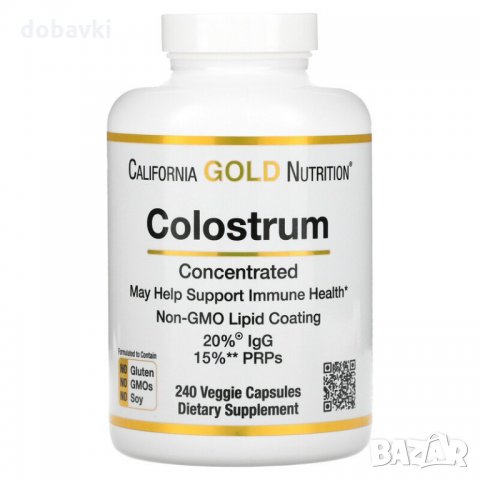 Коластра Голяма опаковка, California Gold Nutrition, Colostrum, 240 капсули