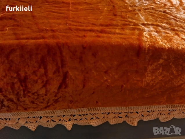 покривало от плюш за единично легло с дантела, снимка 3 - Покривки за легло - 52865410