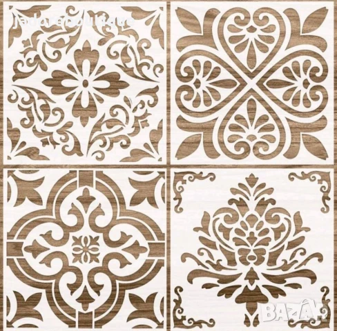 Шаблон стенсил Мандала 30х30 см - 4 вида