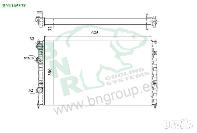 Воден радиатор BNR за SEAT,VW BN1165VW, снимка 3 - Части - 14375468