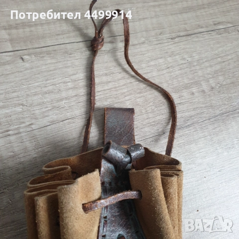 Стара кесия от естествена кожа, снимка 6 - Антикварни и старинни предмети - 52423089