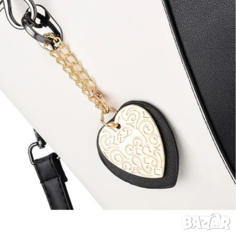 Дамска чанта Malena B&W, снимка 3 - Чанти - 47938751