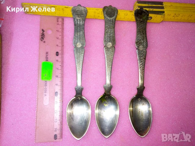 19 Век ОСМАНСКА ИМПЕРИЯ 3 ГОЛЕМИ СРЕБЪРНИ ЛЪЖИЦИ СРЕБРО 800 ПРОБА с ТУГРА и ПЕЧАТИ на МАЙСТОРА 43165, снимка 11 - Антикварни и старинни предмети - 44376734