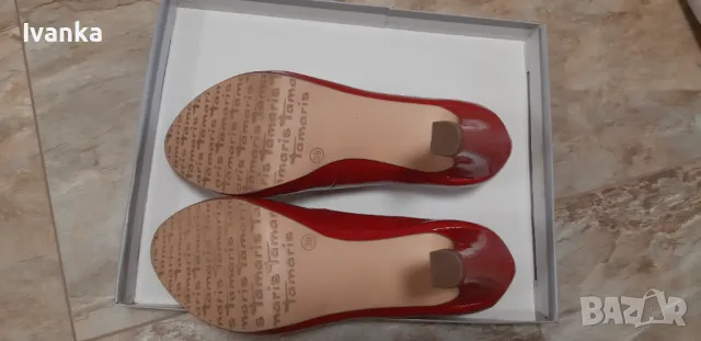Червени лачени обувки с токчета , снимка 4 - Дамски обувки на ток - 50055750