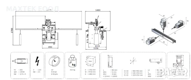 Тримоторна копир фреза Оzgenc OMRM 127, снимка 5 - Други машини и части - 50398045
