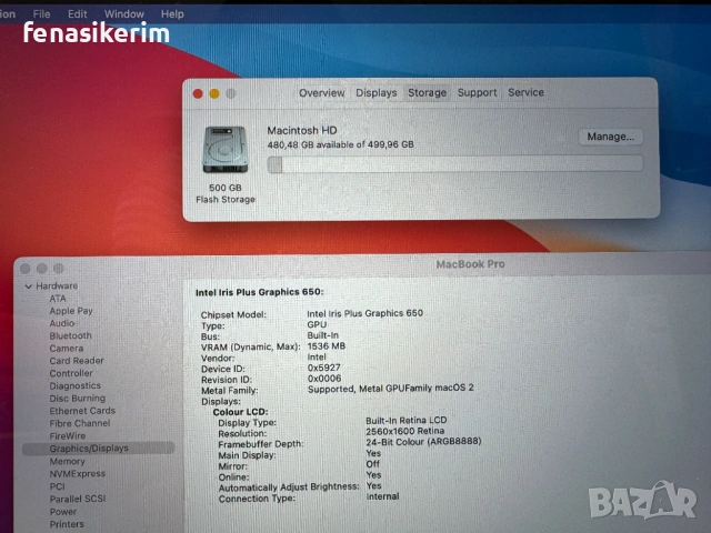 13.3' CTO Core i7 Apple MacBook Pro Mid 2017 TouchBar 16GB RAM/512GB SSD/Бат 5ч, снимка 7 - Лаптопи за работа - 52706047