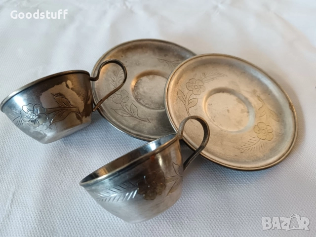 Лот чаши, мелхиор, позлатяване, посребрен комплект , снимка 9 - Антикварни и старинни предмети - 52514929