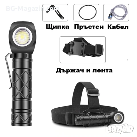 Акумулаторен LED челник за глава фенер и къмпинг лампа с магнит риболов туризъм палатка планинарство, снимка 7 - Къмпинг осветление - 50938353