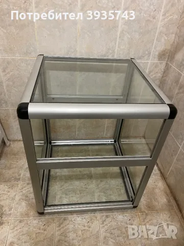 Маса алуминий помощна етажерка витрина, снимка 2 - Маси - 48103114