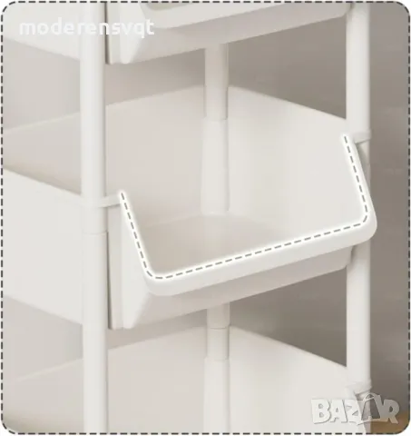 Голяма етажерка с колелца на 3 нива, снимка 2 - Органайзери - 48147204