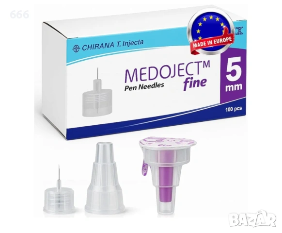 Стерилни игли за инсулинова писалка Chirana Medoject Fine. 
