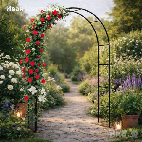 Декоративна градинска пергола тип арка – Опора за рози, лози и зеленчуци, устойчива