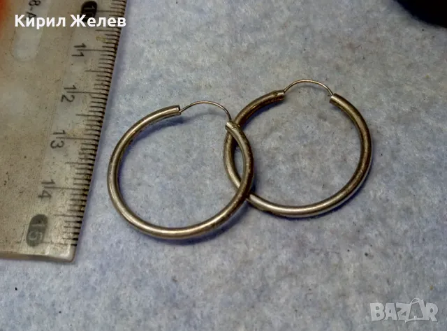 СТАР КЛАСИЧЕСКИ РЕТРО МОДЕЛ СРЕБЪРНИ ОБЕЦИ СРЕБРО ВИСОКА ПРОБА ФИНА РЪЧНА РАБОТА 47595, снимка 10 - Антикварни и старинни предмети - 49757560