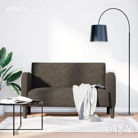 vidaXL Диван с мека мебел, тъмносив, 110 см, изкуствена кожа, снимка 2 - Дивани и мека мебел - 56147485