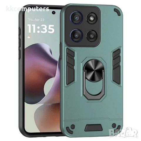 Калъф за Motorola Moto G56 5G с Въртящ се Пръстен - PC + TPU, Защита при падане, 0.5mm Повдигнати Ръ, снимка 3 - Калъфи, кейсове - 53510503