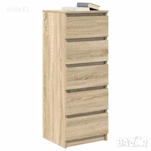 vidaXL Бюфет с чекмеджета, дъб сонома, 37,5x35x99 см, инженерно дърво, снимка 4 - Бюфети - 56148386