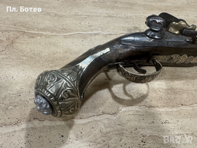 Стар кремъчен пищов, снимка 6 - Антикварни и старинни предмети - 52516058