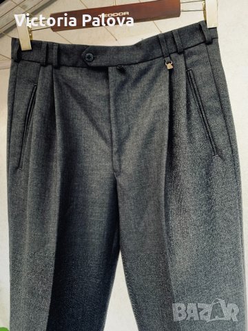 Модерен стилен вълнен панталон,мъжка кройка, снимка 2 - Панталони - 34594112