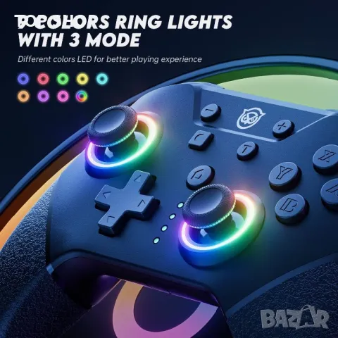 NYXI Chaos Switch Pro безжичен контролер/RGB LED подсветка-Nintendo Switch/Lite/OLED,програмируем, снимка 9 - Аксесоари - 49308720
