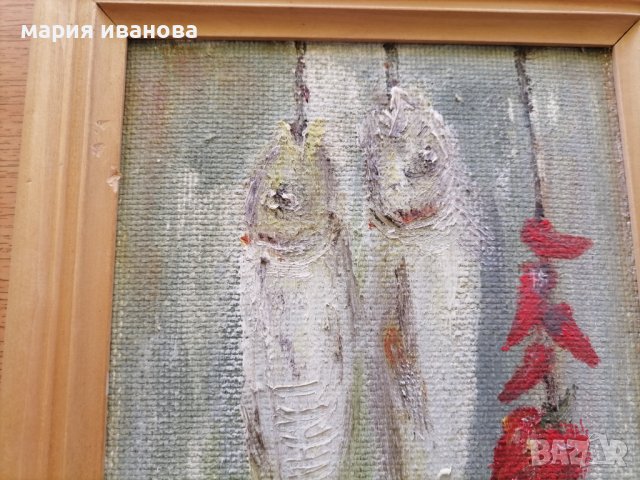 Картина риби масло фазер подпис, снимка 3 - Картини - 41825230