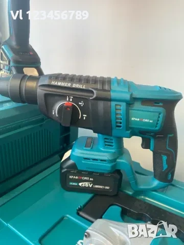 Акумулаторни инструменти 5 в 1 Перфоратор,Винтоверт, Гайковерт Ъглошлайф,Лампа , снимка 6 - Куфари с инструменти - 53835455