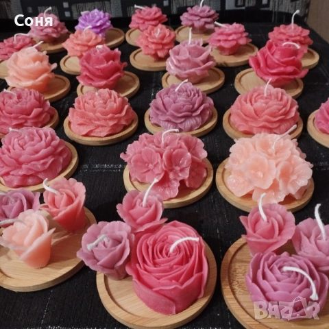 Восъчни ароматни свещи - цветя и рози , снимка 11 - Подаръци за жени - 53135924