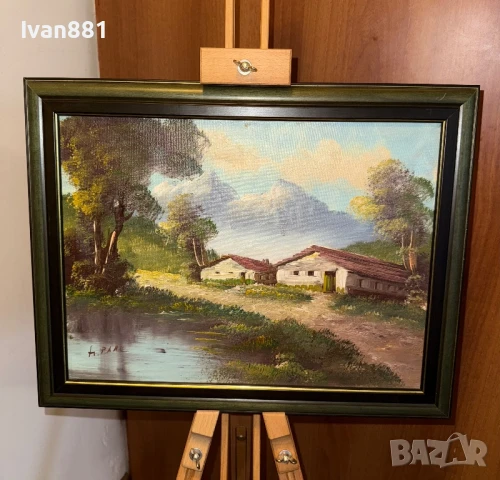 Страхотна картина - ръчно рисувана пейзаж с маслени бои, снимка 4 - Картини - 50987392