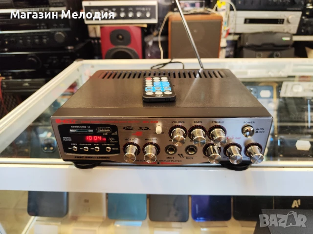 Ресийвър TELI MA-009 USB Има радио, usb, sd card, aux, два микрофонни входа, mp3. С дистанционно. В , снимка 2 - Ресийвъри, усилватели, смесителни пултове - 50727691