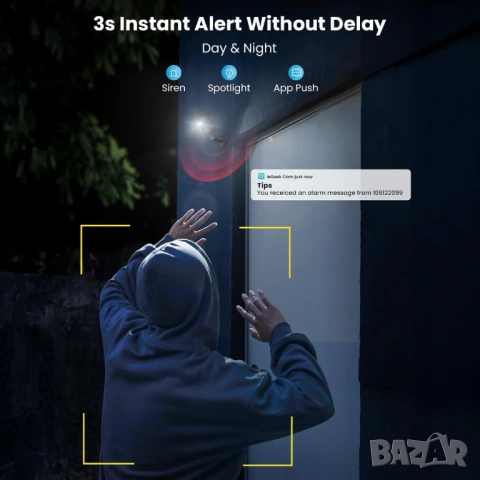 Въшна камера със соларен панел ieGeek ZS-GX3S 3MP НОВА ЧЕРНА, снимка 3 - IP камери - 53592389