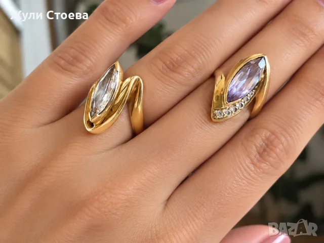 Златни пръстени 14 карата, снимка 3 - Пръстени - 56046196