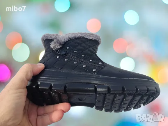  Дамски олекотени ботуши апрески с диагонален цип и топъл хастар., снимка 5 - Дамски апрески - 47645145