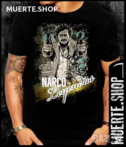 Черна тениска с щампа NARCO LEGENDS