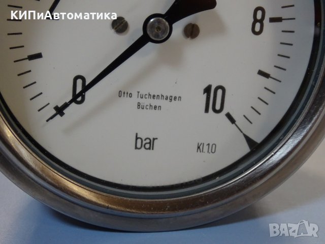 Манометър Buchen Ф100, 0-10 bar, снимка 3 - Резервни части за машини - 40620482