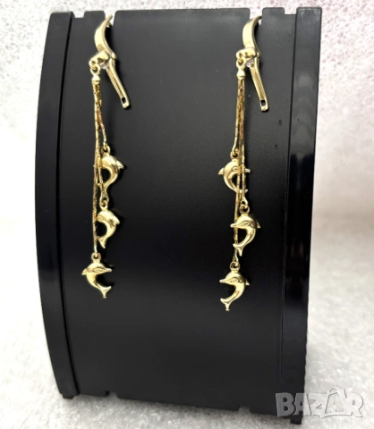 Златни Обеци-4,61 грама/14К (проба 585), снимка 4 - Обеци - 53645643