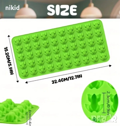 50 жабки жабка жаба малка силиконов молд форма фондан шоколад гипс желирани бонбони , снимка 5 - Форми - 52749998