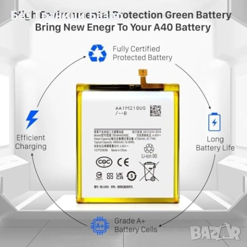 Нова Вътрешна батерия за Galaxy A40 A405F 4800mAh + инструменти за телефон, снимка 3 - Резервни части за телефони - 53694269