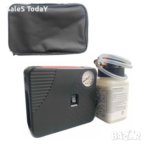 Компресор за гуми с лепило, 12V, 10L/минута, 3м. кабел