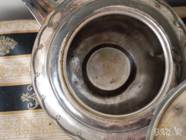 Посребрена кана за кафе,чай арт деко, снимка 3 - Други ценни предмети - 52533342