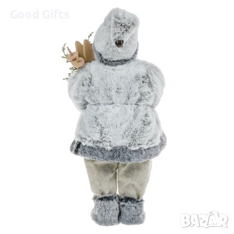 Дядо Коледа с фенер, Сив костюм, 45см, снимка 4 - Декорация за дома - 42719704