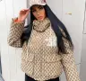 The North Face x Gucci Дамско Зимно Яке С Качулка Монограм И Оранжева Подплата Код E185, снимка 1