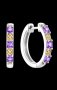 Дизайнерски модел сребърни обеци халки с кристали,pink and purple/нови, снимка 1 - Колиета, медальони, синджири - 44339930