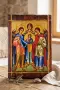 Дървена икона Събор на Светите Архангели (Архангеловден) – Ръчна изработка, снимка 3